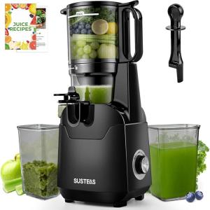 image:imageSUSTEAS Juicer Machines with 53 Extra Wide ChuteCold Press Juicer for Whole Fruits amp Vegetables 64oz Capacity Juice Extractor 250W Easy to Clean High Juice Yield Home Juicer Premium Black